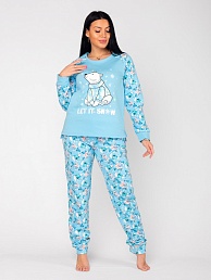Женская пижама Зима ФП-8 Голубая