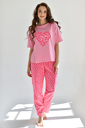 Женская пижама "Сердцебиение" 2141-К / Розовый