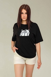 Женский костюм Crazy Cats (футболка+шорты) / Emotion day